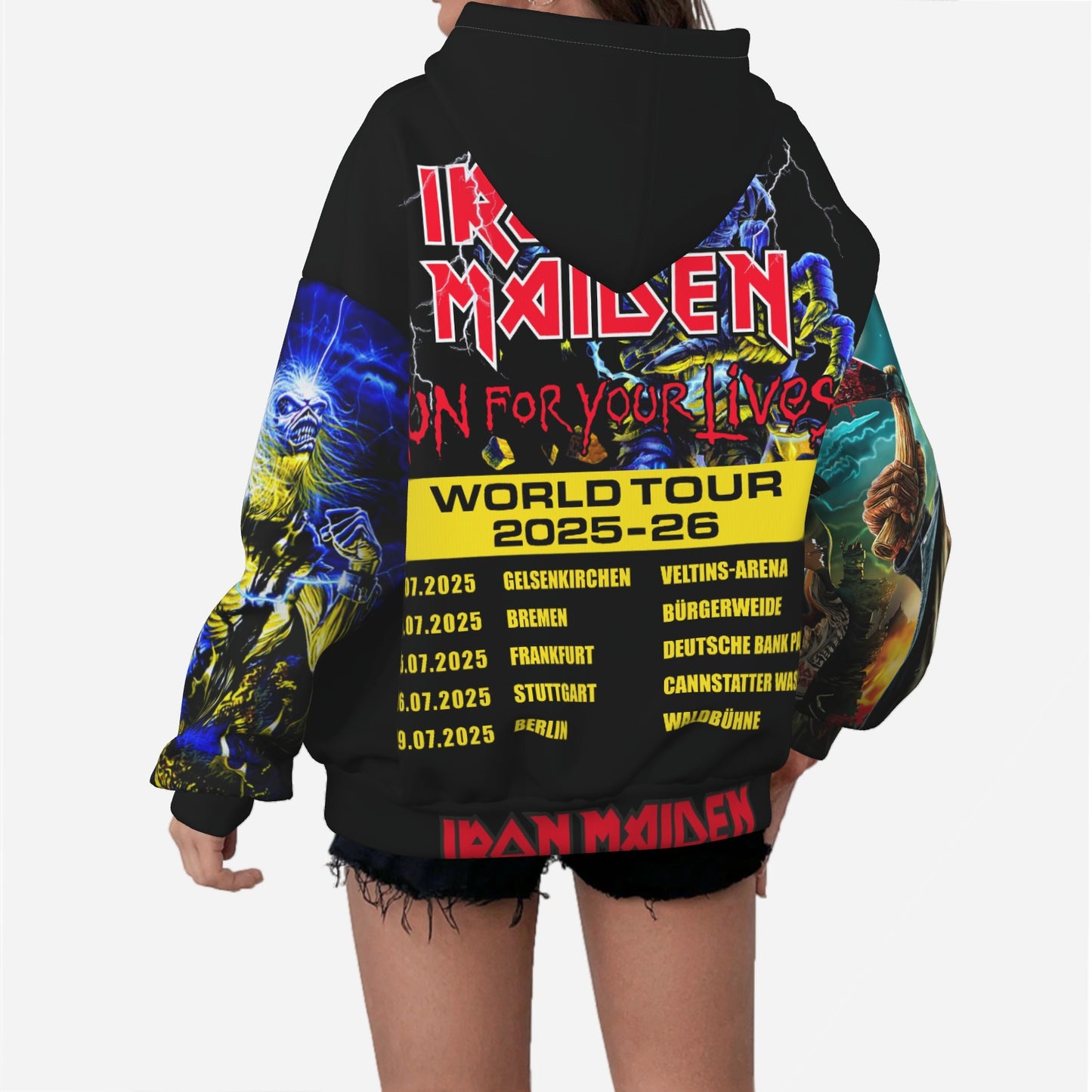 IRON MAIDEN TOUR 2025/2026 Women's Hoodie Drop Shoulder-Air Layer 230 GSM