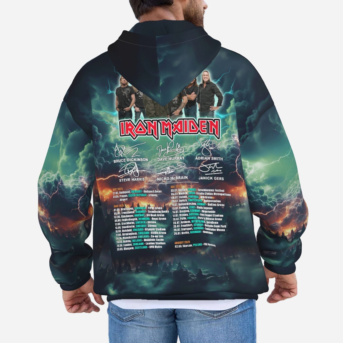 Iron Maiden Men's Hoodie with Pocket-Air Layer 200 GSM