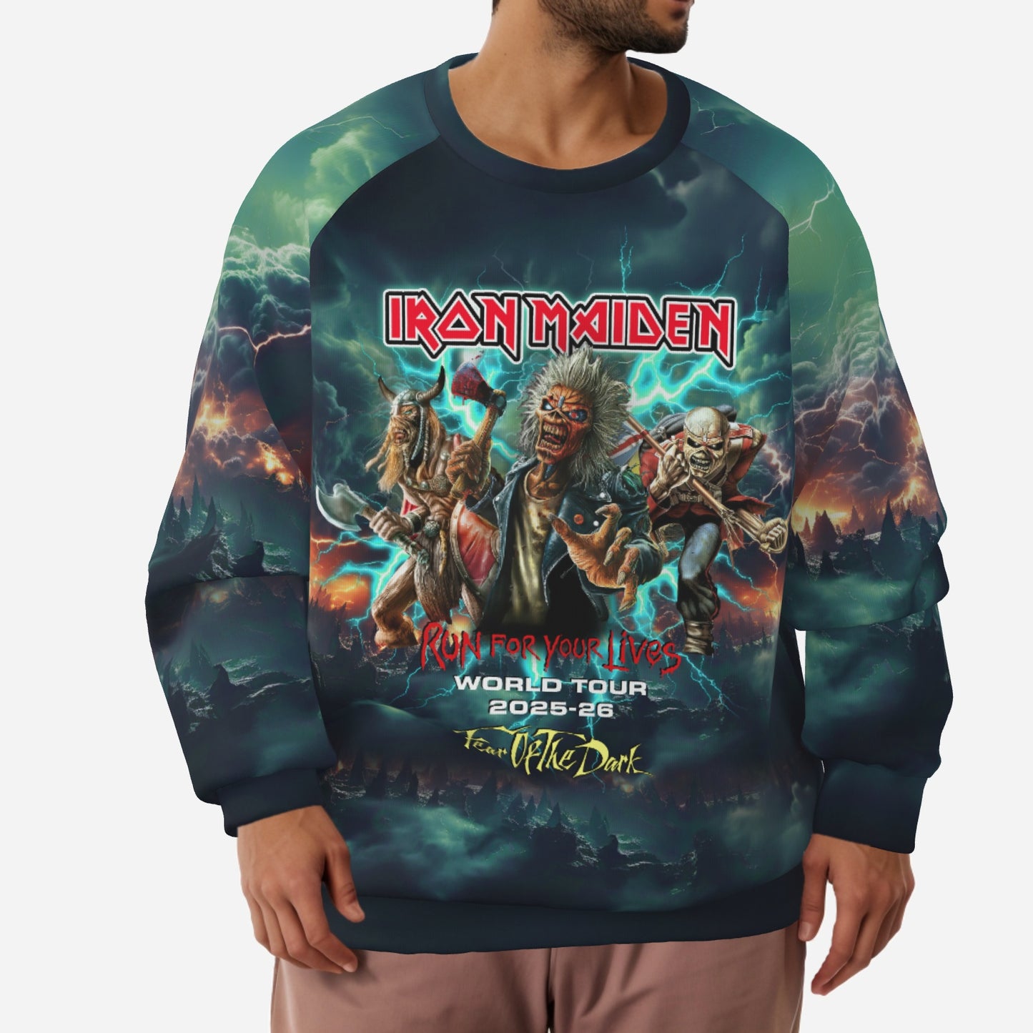 IRON MAIDEN TOUR 2025/ 2026 Men's Sweatshirt Raglan-Air Layer 200 GSM