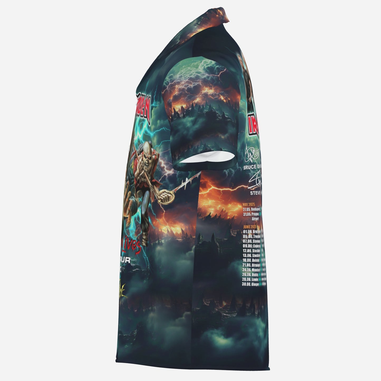 IRON MAIDEN TOUR Men's Lapel Hawaiian Shirt