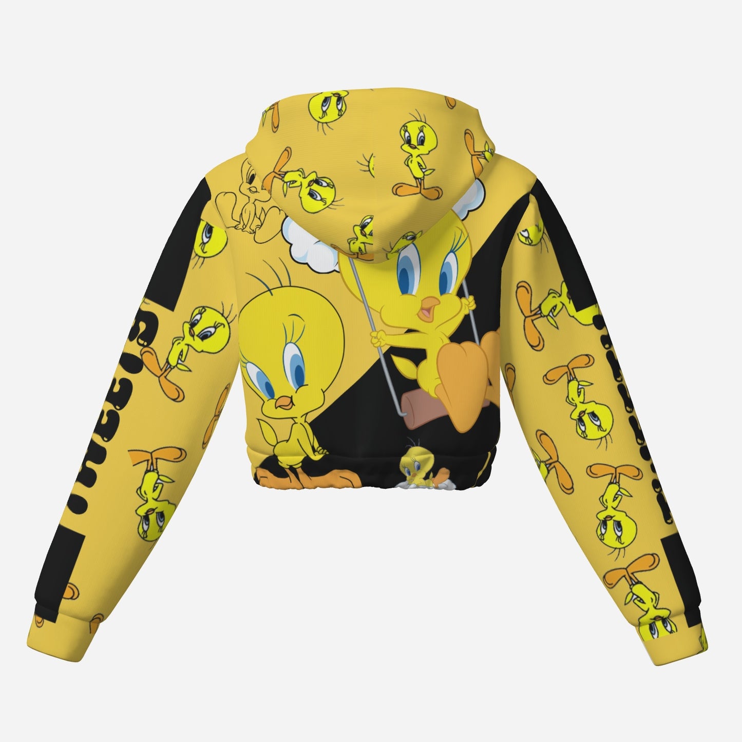 Tweety Women's Crop Hooded Jacket Tops-Air Layer 230 GSM