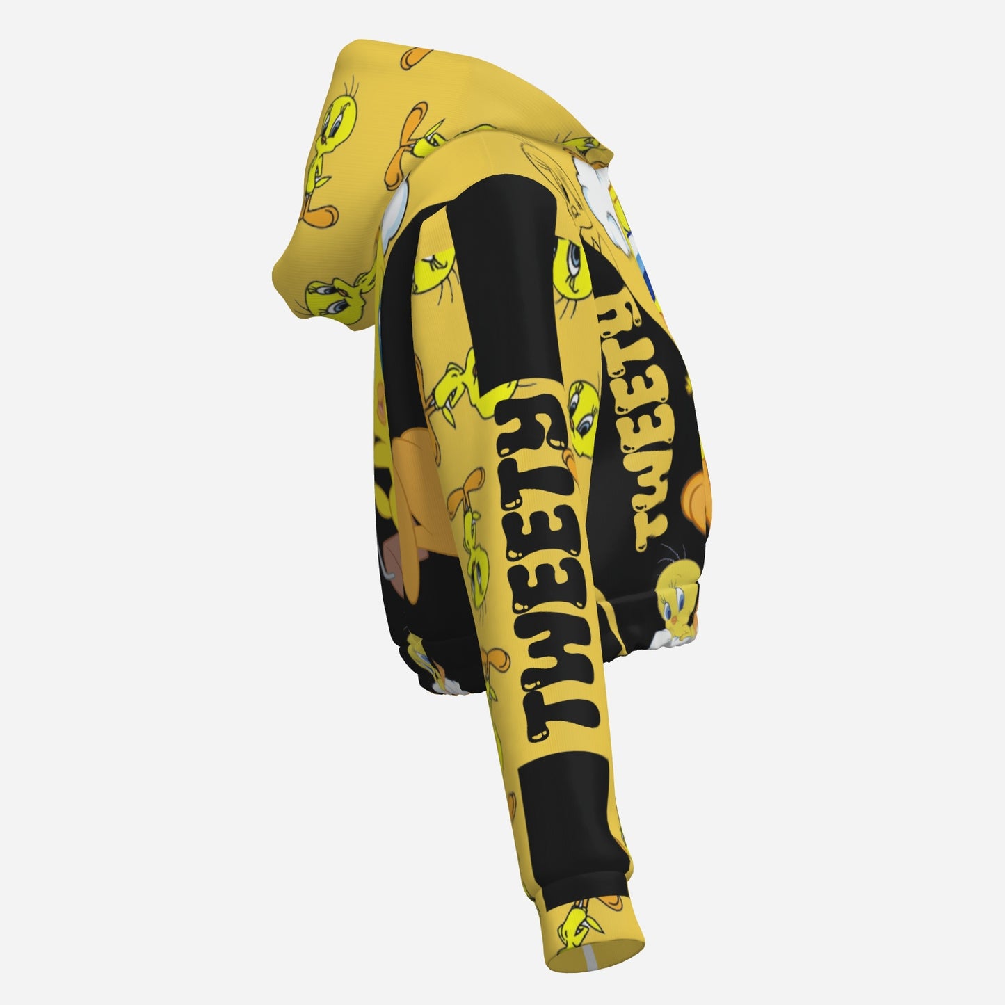 Tweety Women's Crop Hooded Jacket Tops-Air Layer 230 GSM