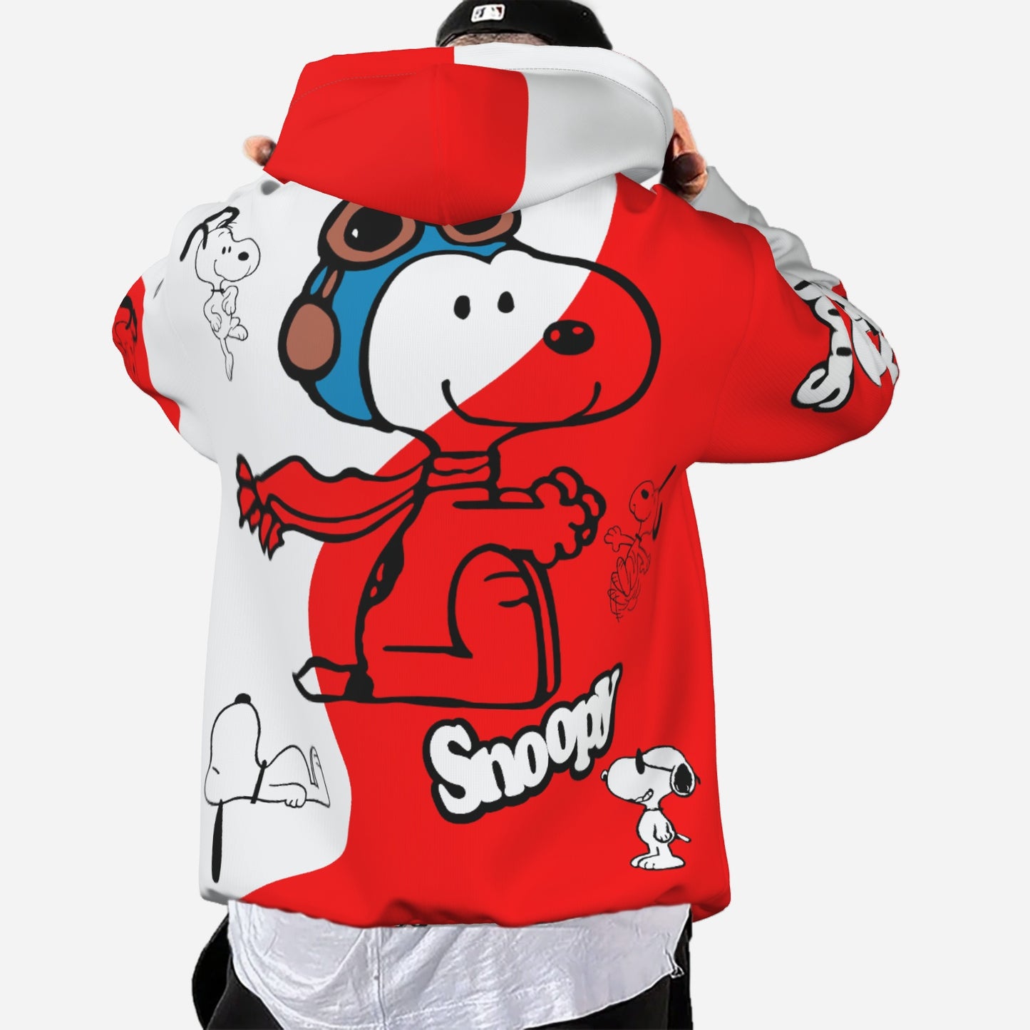 Snoopy Men's Hoodie with Pocket-Air Layer 200 GSM