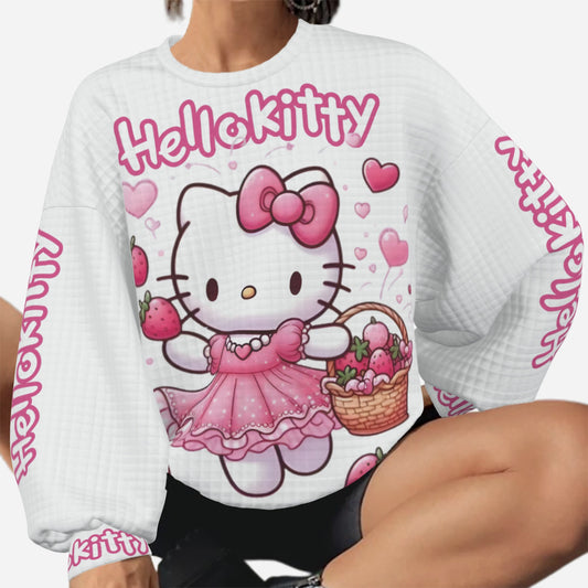 Hello Kitty Women's Sweatshirt Drop Shoulder