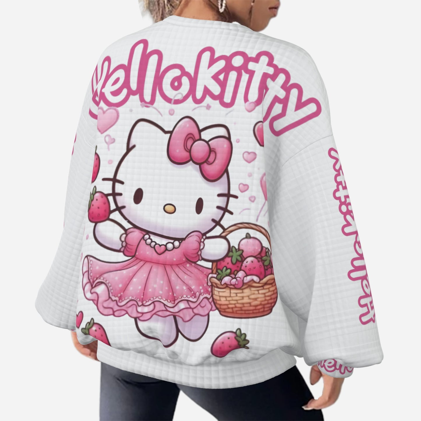 Hello Kitty Women's Sweatshirt Drop Shoulder