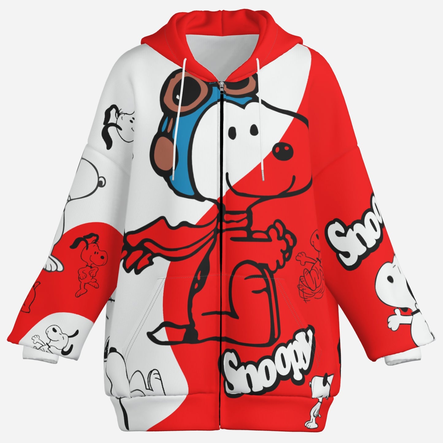 Snoopy Women's Full-Zip Hoodie Jacket-Air Layer 230 GSM