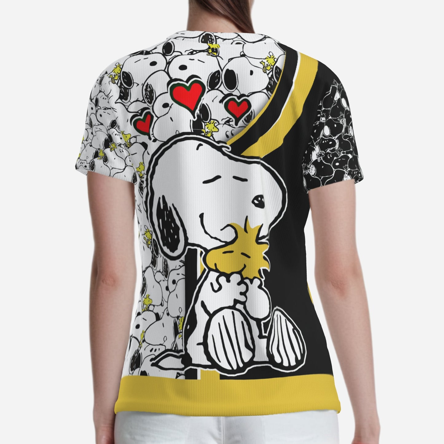SNoopy Women's Deep V Slim T-Shirt-Imitation Cotton 170 GSM
