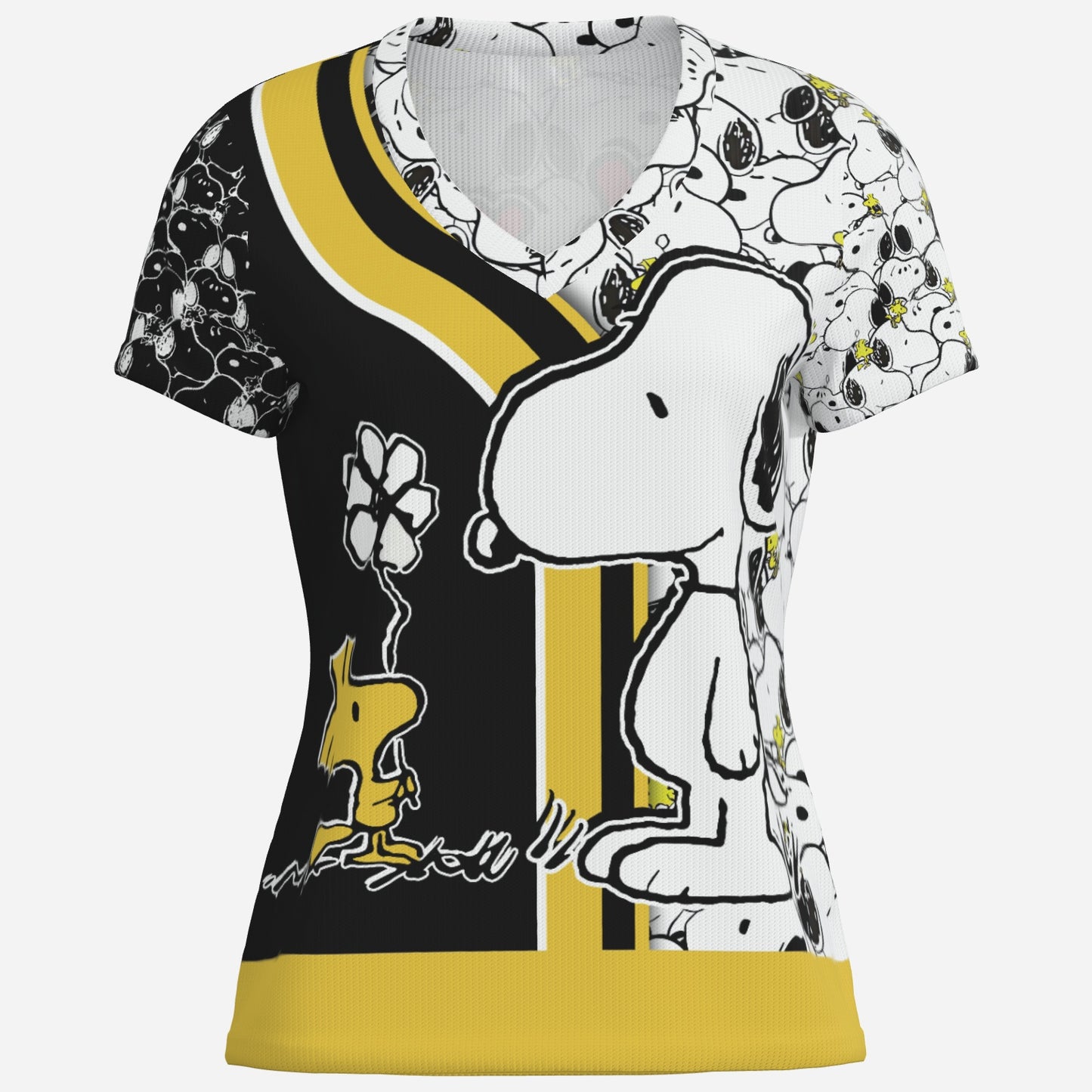 SNoopy Women's Deep V Slim T-Shirt-Imitation Cotton 170 GSM