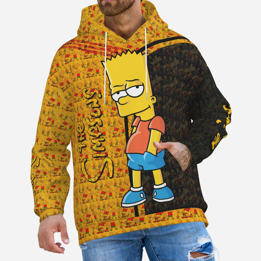 Bart Simpson Men's Hoodie with Pocket-Air Layer 200 GSM