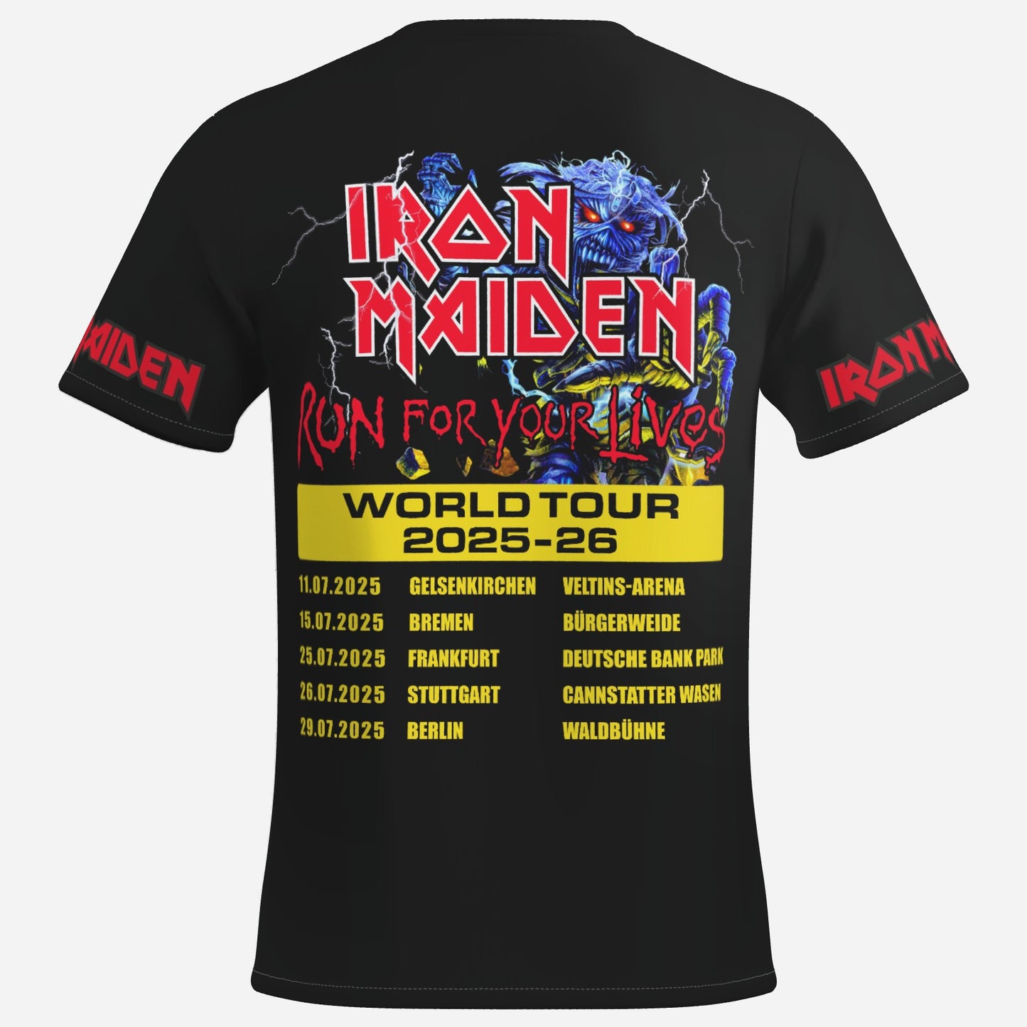 Iron Maiden Men's T-Shirt Short Sleeve-Imitation Cotton 170 GSM