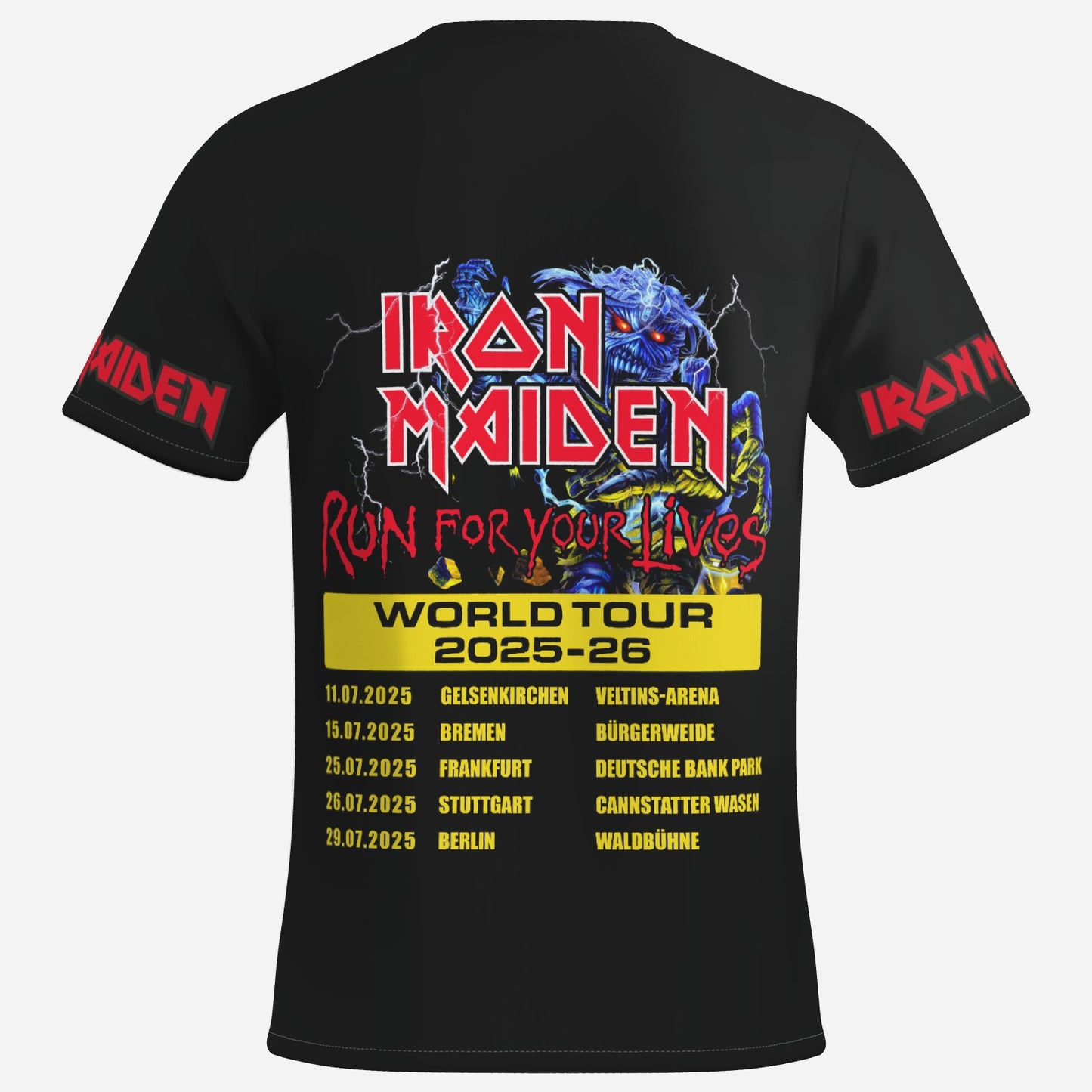 Iron Maiden Men's T-Shirt Short Sleeve-Imitation Cotton 170 GSM