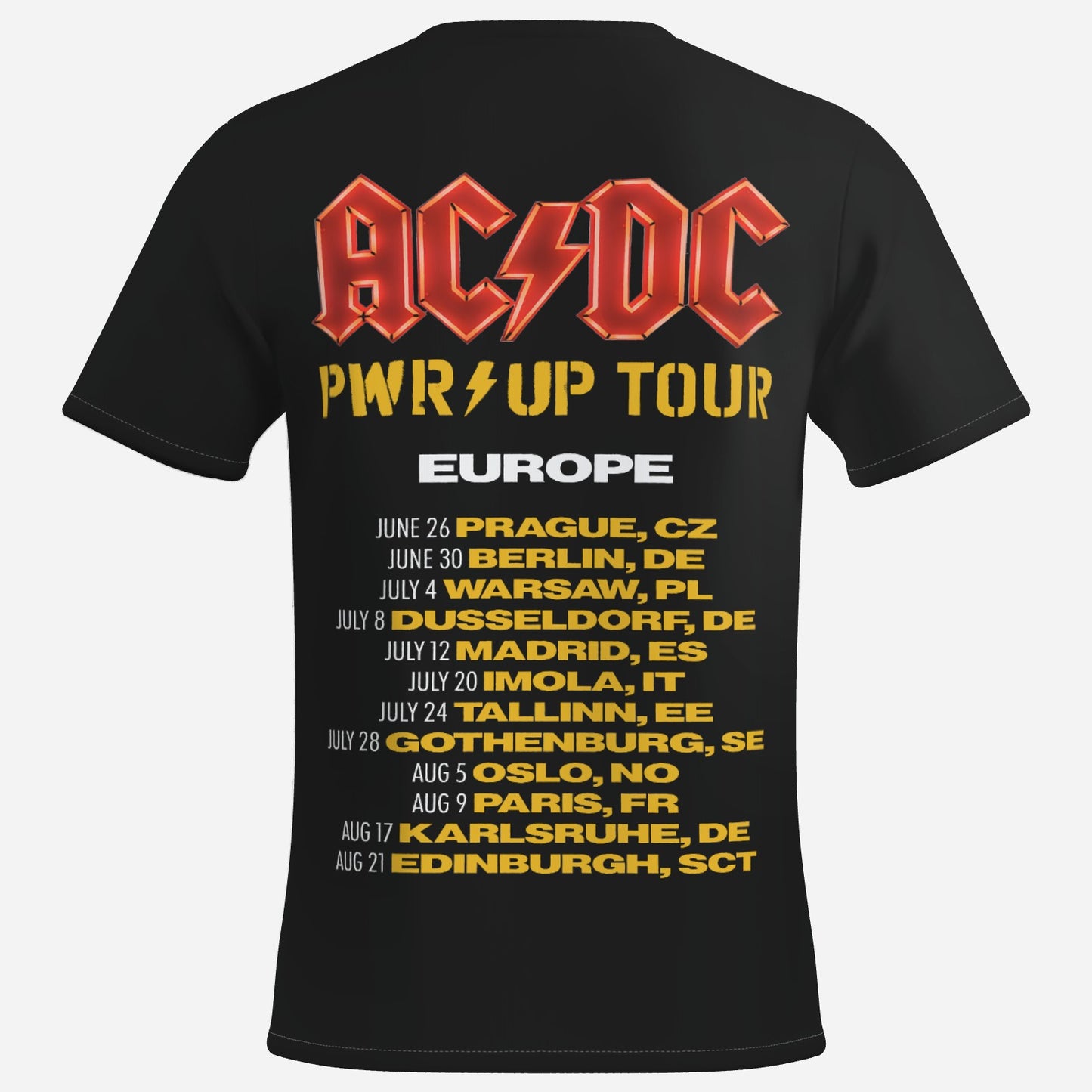 AC/DC PWR UP Men's T-Shirt Short Sleeve-Imitation Cotton 170 GSM