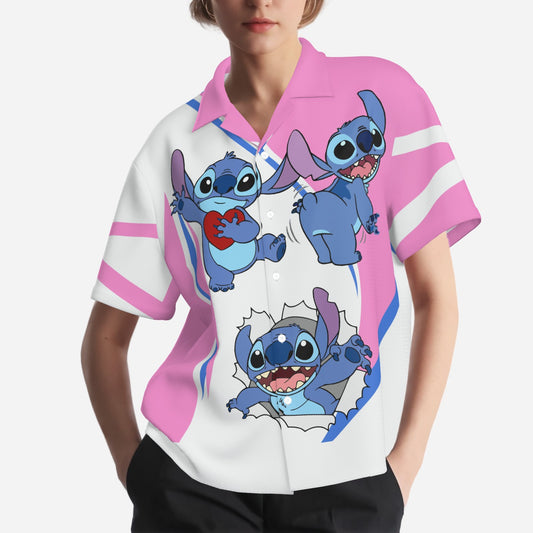 Stitch Women's Hawaiian Shirt Single Lapel
