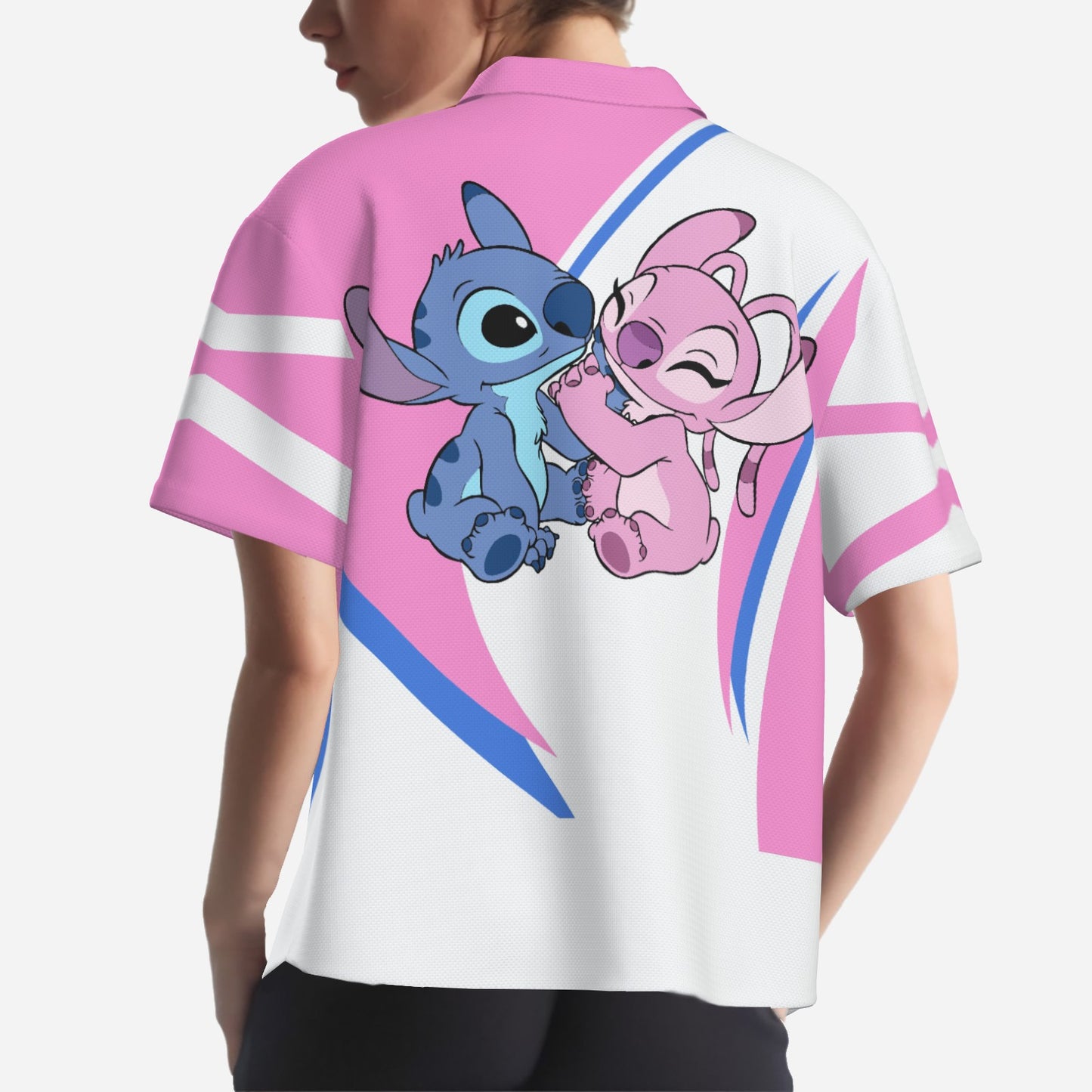 Stitch Women's Hawaiian Shirt Single Lapel
