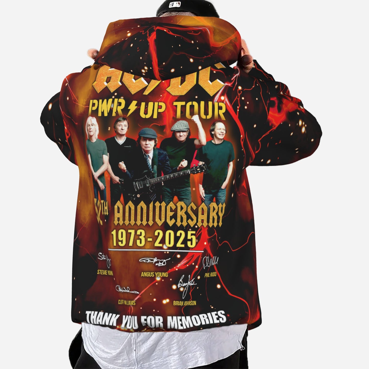 AC/DC PWR UP Men's Hoodie with Pocket-Air Layer