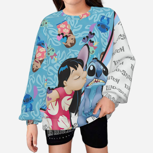 Lilo & Stitch Girl's Sweatshirt O Neck-Air Layer