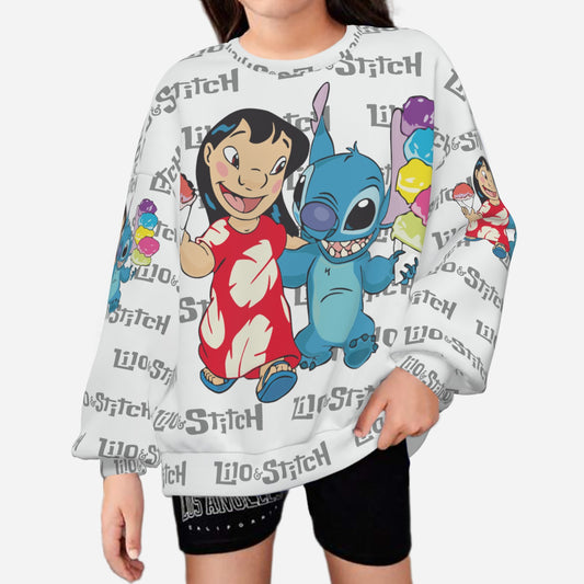 Lilo & Stitch Girl's Sweatshirt O Neck-Air Layer