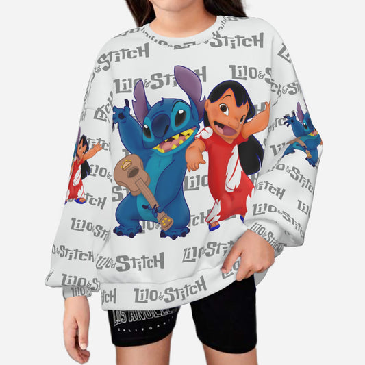 Lilo & Stitch Girl's Sweatshirt O Neck-Air Layer