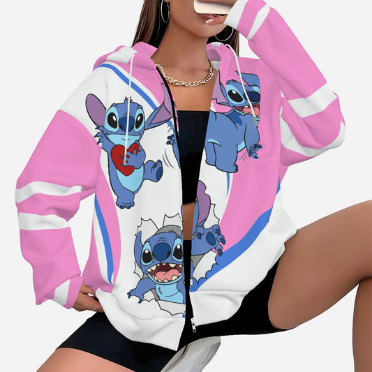 Lilo & Stitch Women's Zipper Hoodie With Pocket-Air Layer