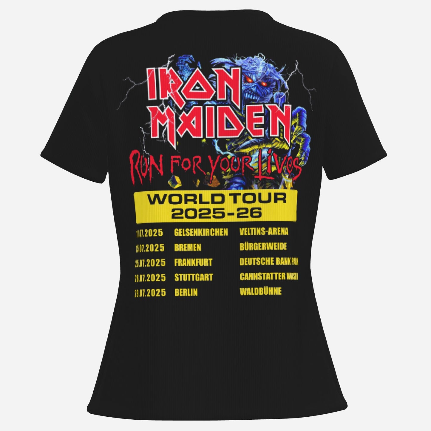 Iron Maiden Women's Slim T-Shirt Button Closure-Imitation Cotton