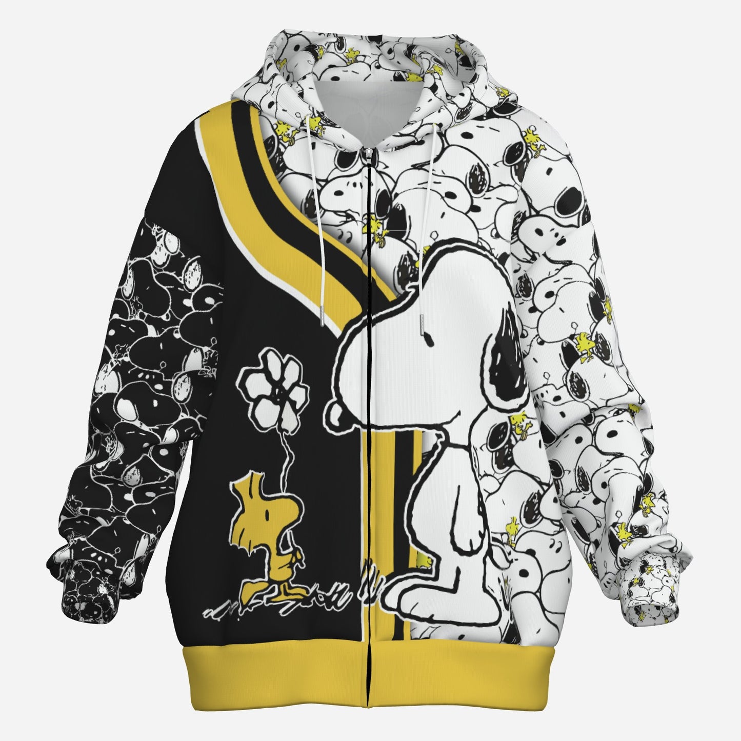 Snoopy Women's Zipper Hoodie With Pocket-Air Layer 230 GSM