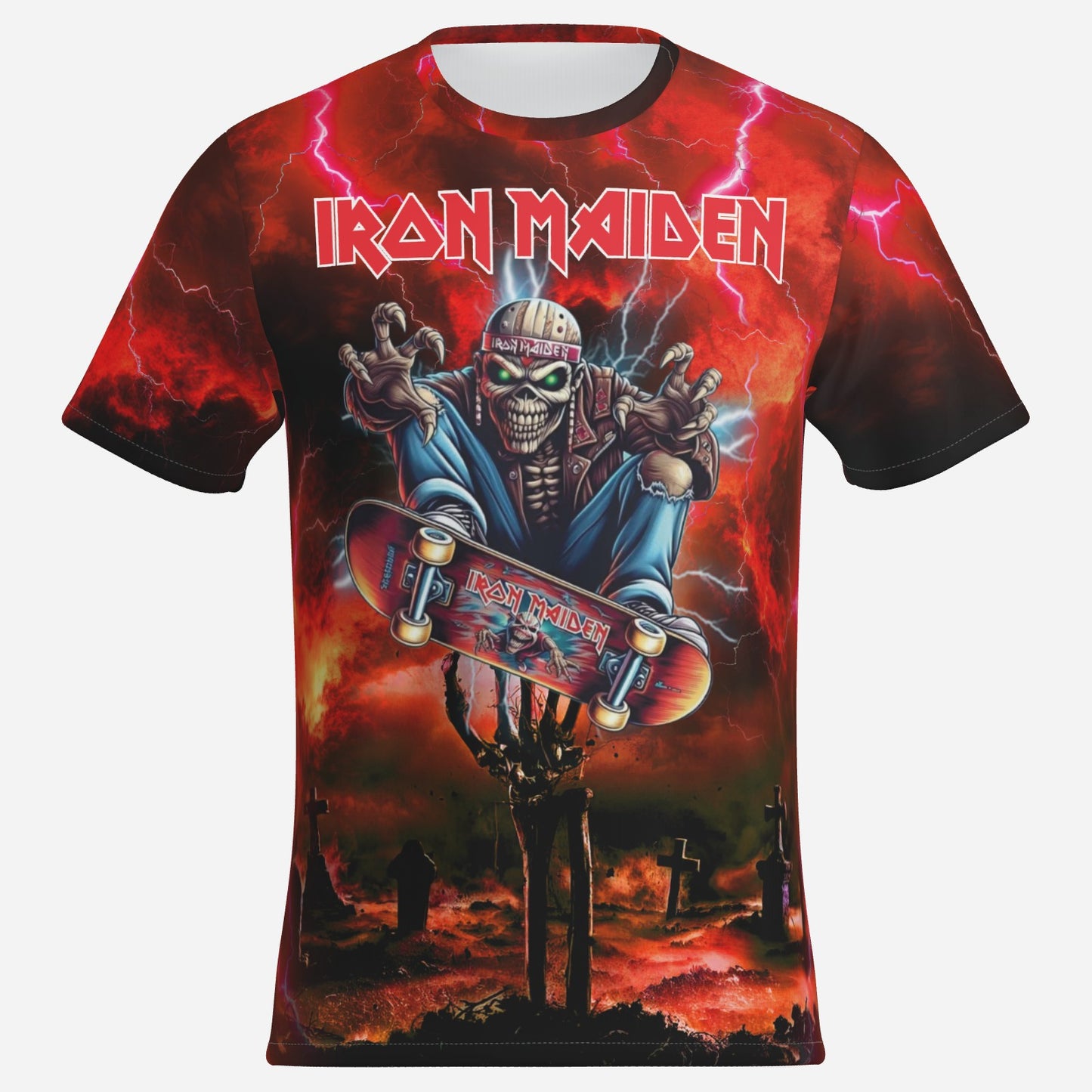 Iron Maiden Men's T-Shirt Short Sleeve-Imitation Cotton 170 GSM