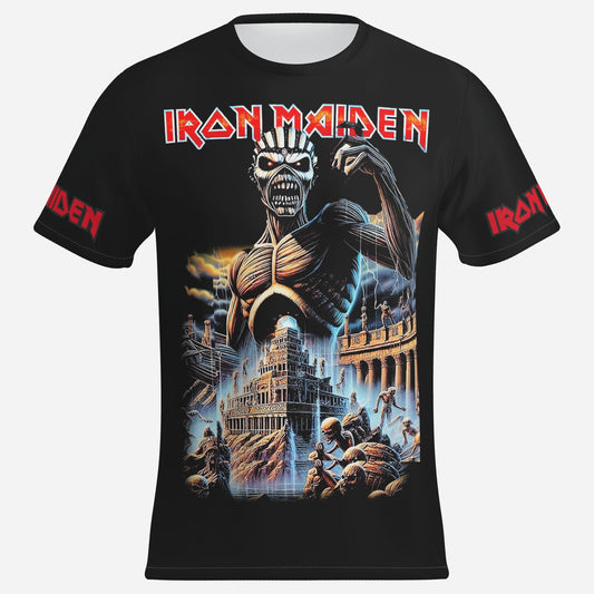 Iron Maiden Men's T-Shirt Short Sleeve-Imitation Cotton 170 GSM