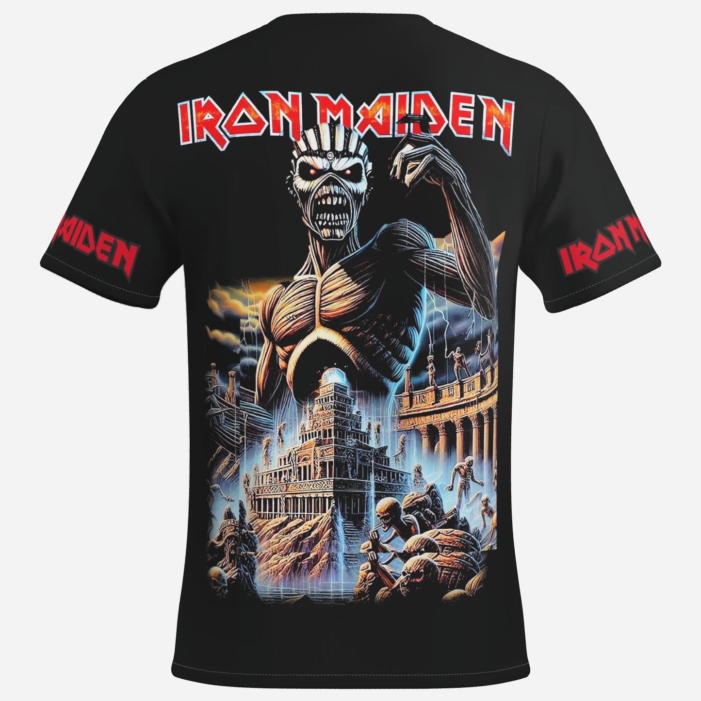 Iron Maiden Men's T-Shirt Short Sleeve-Imitation Cotton 170 GSM