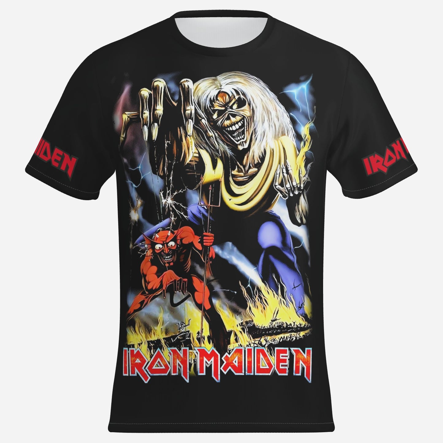 Iron Maiden Men's T-Shirt Short Sleeve-Imitation Cotton 170 GSM