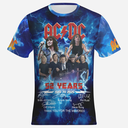 AC/DC PWRUP TOUR Men's T-Shirt Short Sleeve-Imitation Cotton 170 GSM