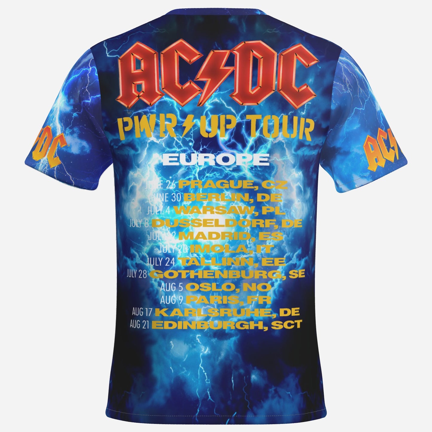AC/DC PWRUP TOUR Men's T-Shirt Short Sleeve-Imitation Cotton 170 GSM