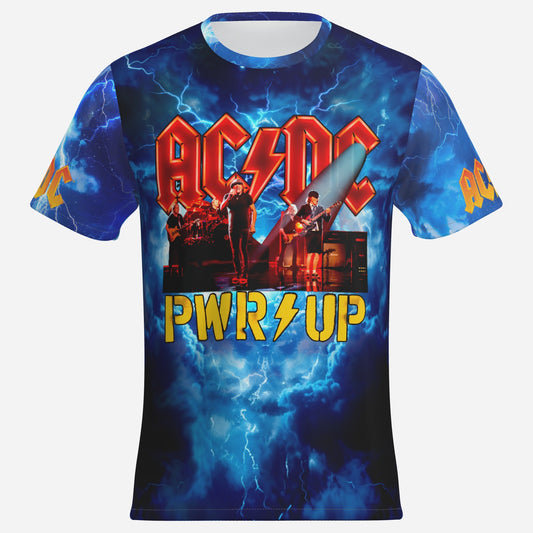 AC/DC PWR UP Men's T-Shirt Short Sleeve-Imitation Cotton 170 GSM