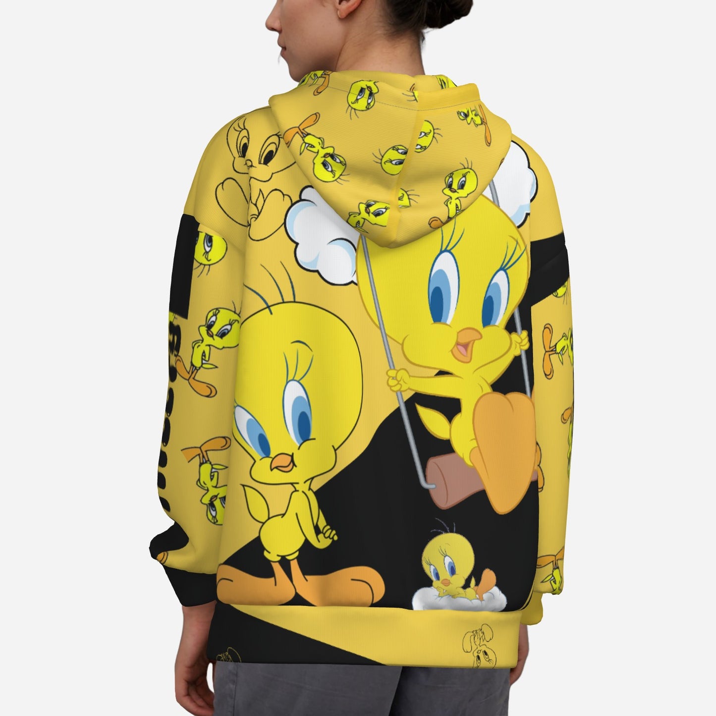 Tweety Women's Zipper Hoodie With Pocket-Air Layer 230 GSM