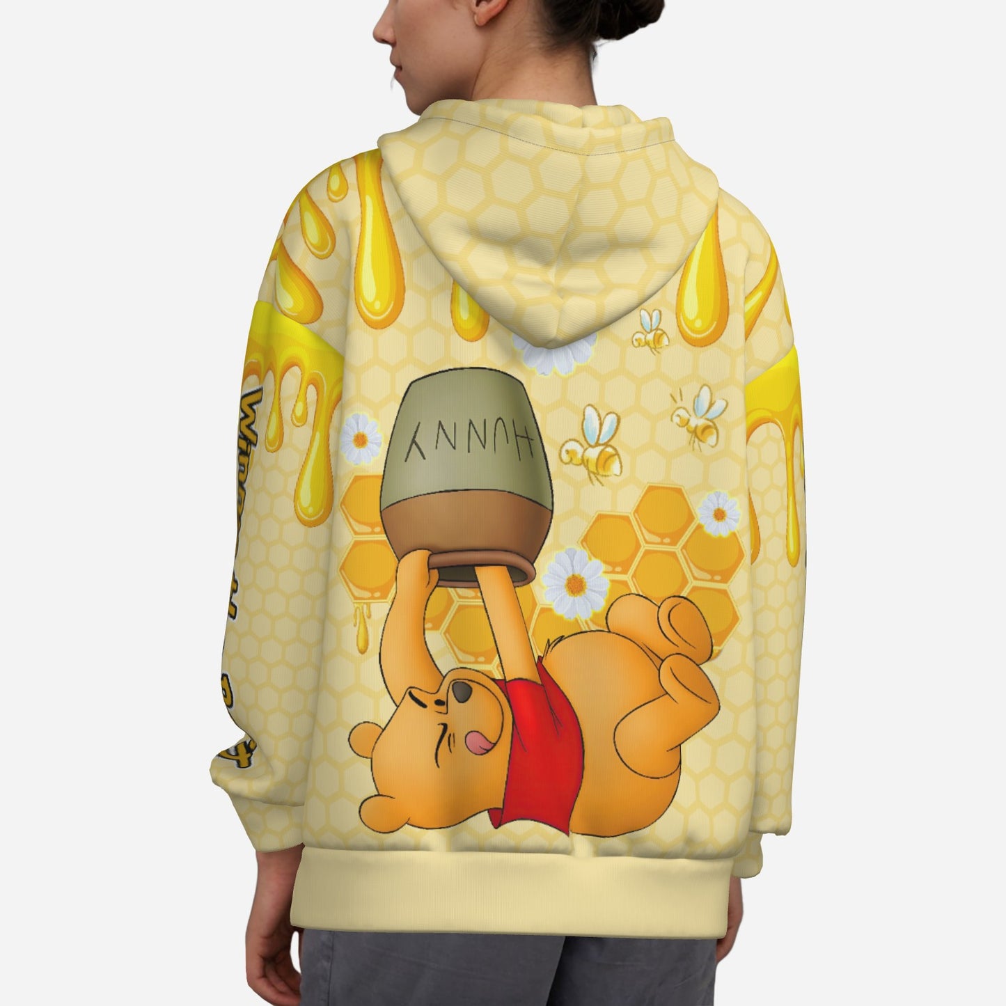 Winnie Pooh Women's Zipper Hoodie With Pocket-Air Layer 230 GSM