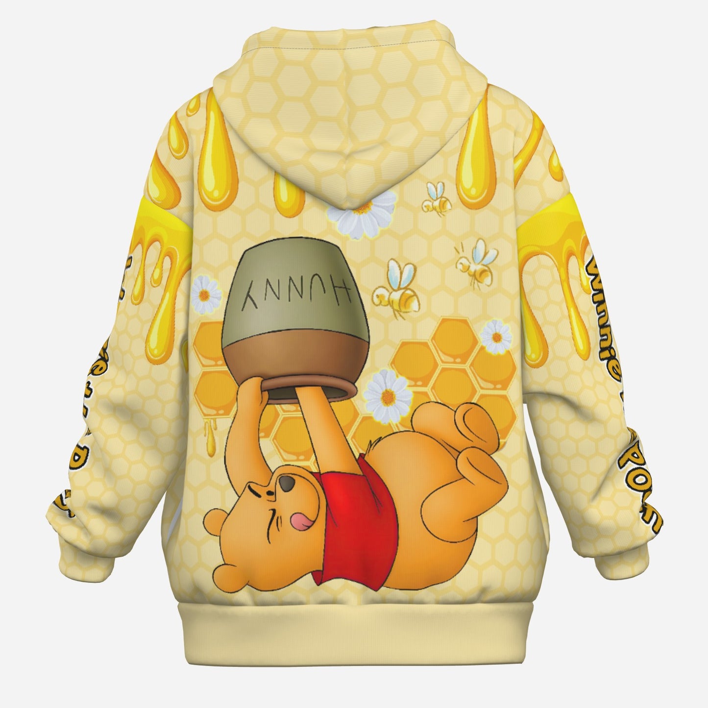Winnie Pooh Women's Zipper Hoodie With Pocket-Air Layer 230 GSM