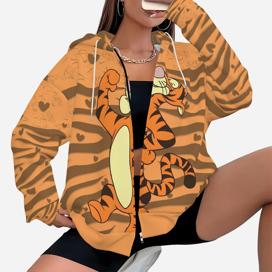 Tigger Women's Zipper Hoodie With Pocket-Air Layer 230 GSM