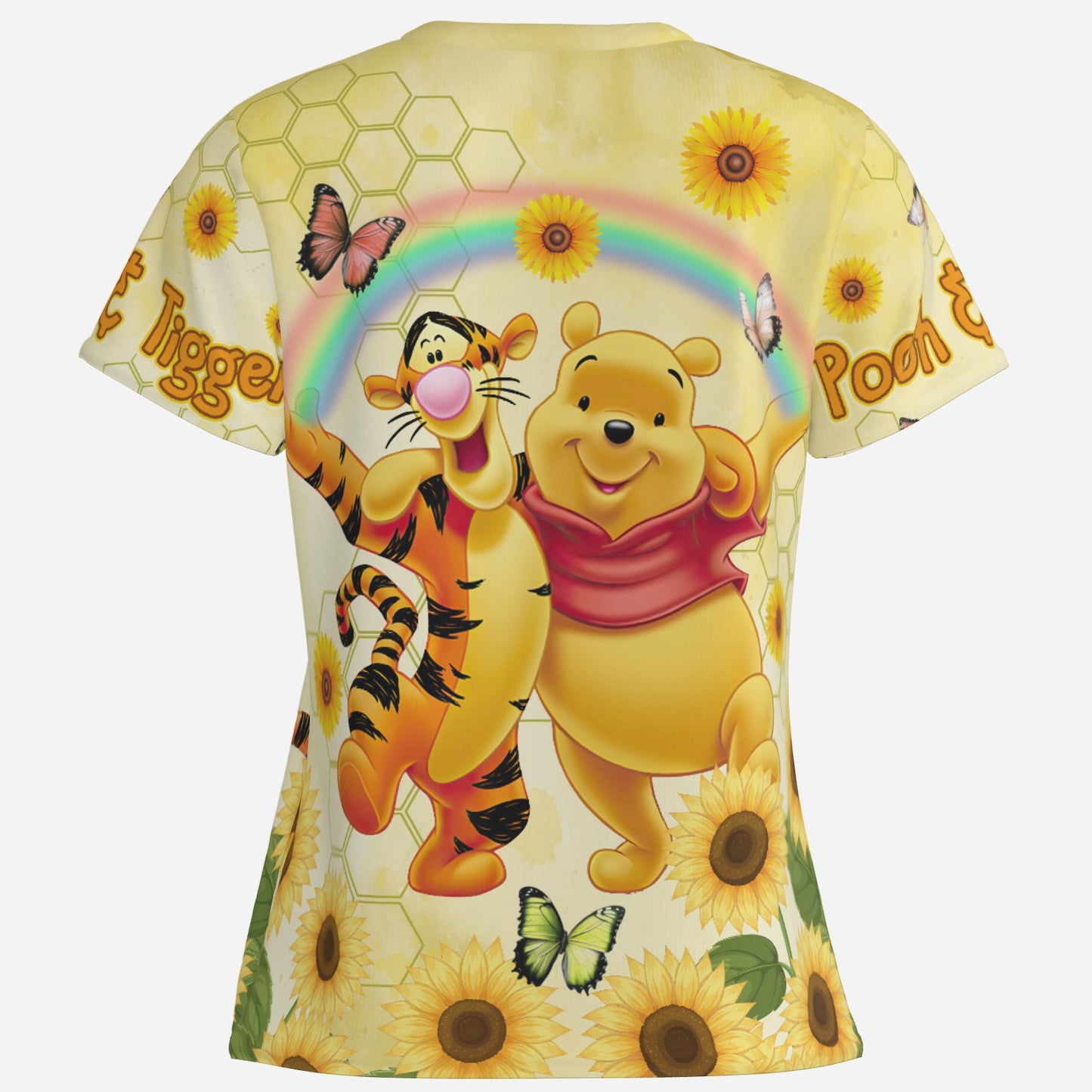 Winnie Pooh & Tigger Women's T-Shirt Classic Fit-Imitation Cotton 170 GSM