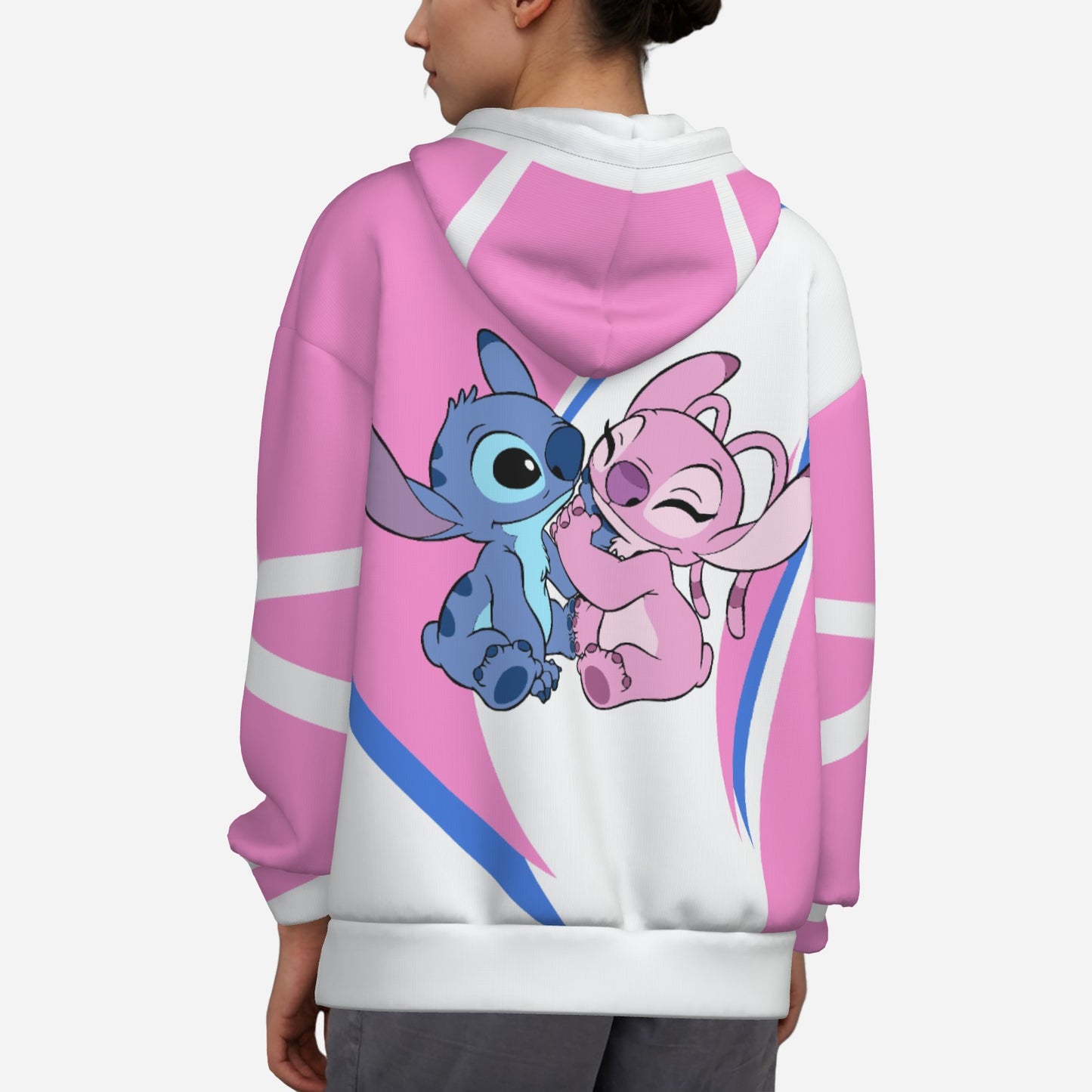 Lilo & Stitch Women's Zipper Hoodie With Pocket-Air Layer 230 GSM