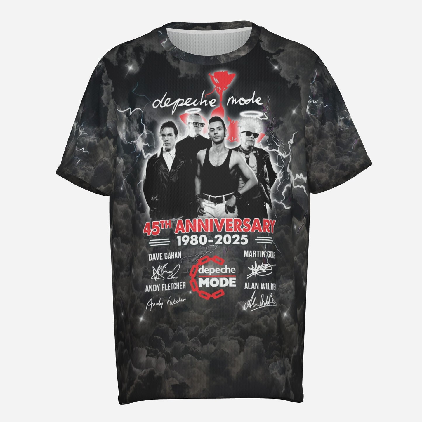 Depeche Mode Men's O Neck T-Shirt-Reinforced Neckline-Mi Tong Mesh