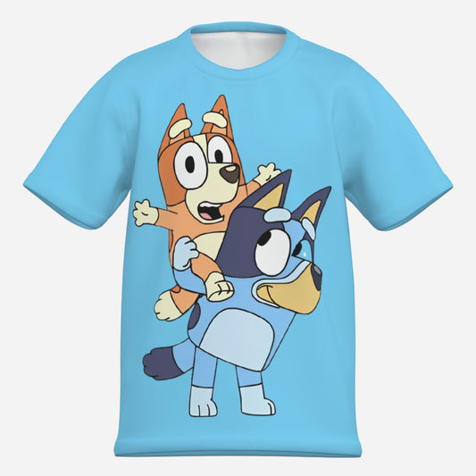 Bluey Boy's O Neck T-Shirt-Imitation Cotton 170 GSM
