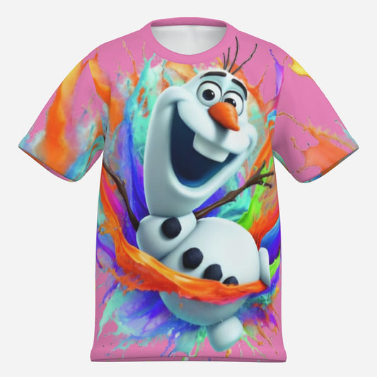 Frozen O Neck T-Shirt-Imitation Cotton 170 GSM