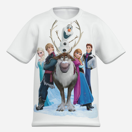 Frozen O Neck T-Shirt-Imitation Cotton 170 GSM