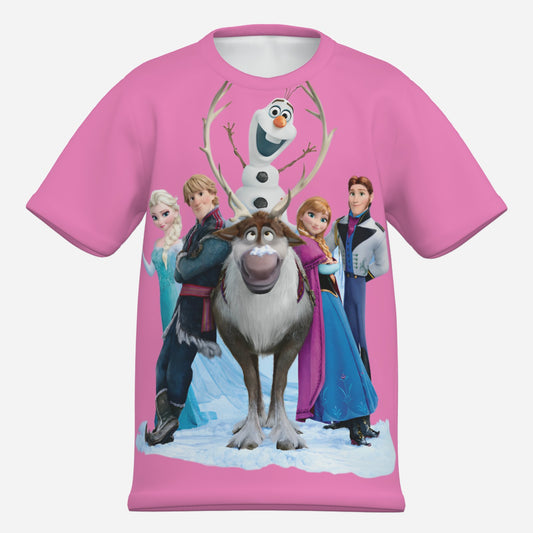 Frozen O Neck T-Shirt-Imitation Cotton 170 GSM