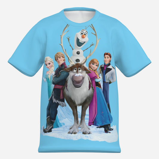 Frozen O Neck T-Shirt-Imitation Cotton 170 GSM