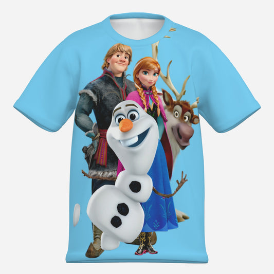 Frozen O Neck T-Shirt-Imitation Cotton 170 GSM