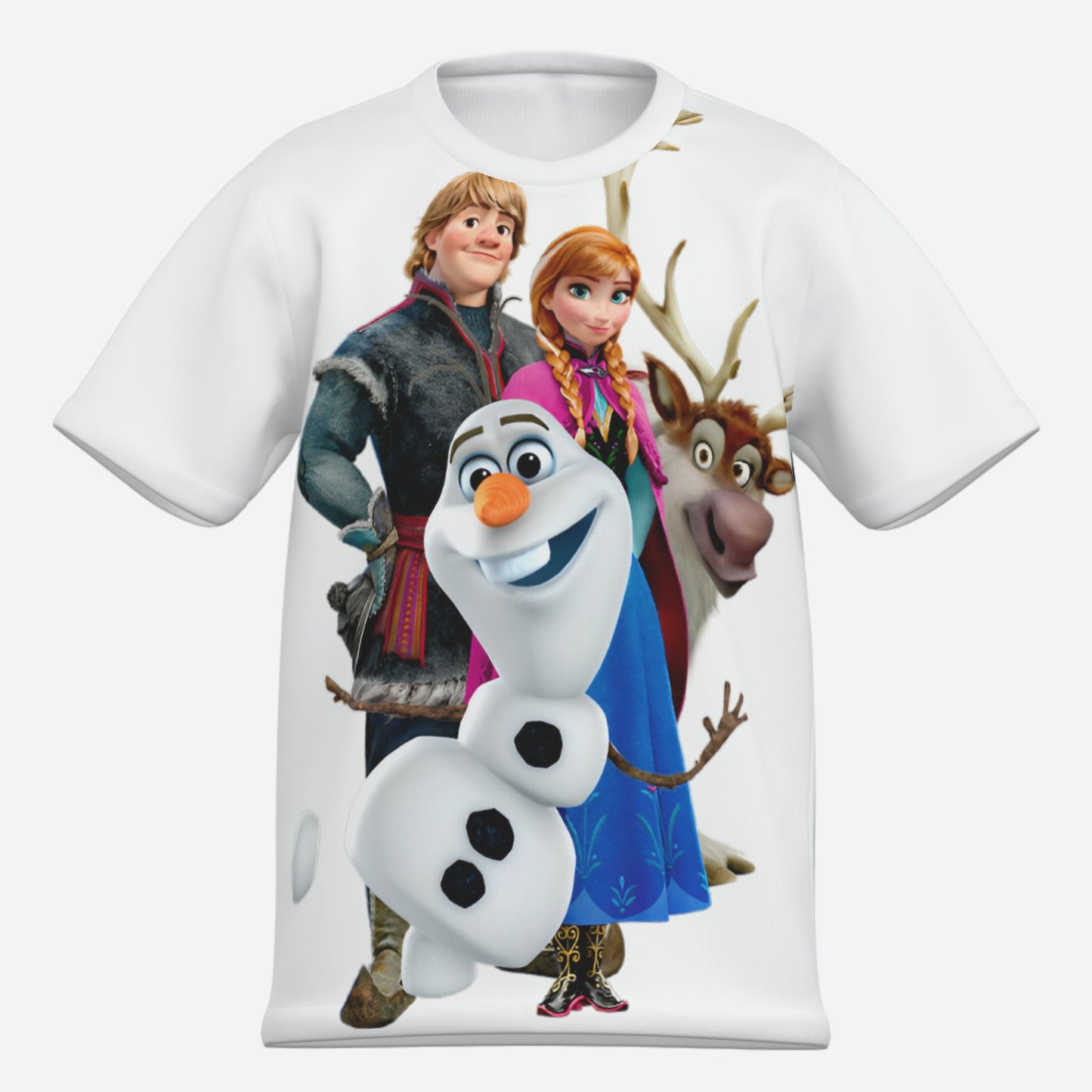 Frozen O Neck T-Shirt-Imitation Cotton 170 GSM