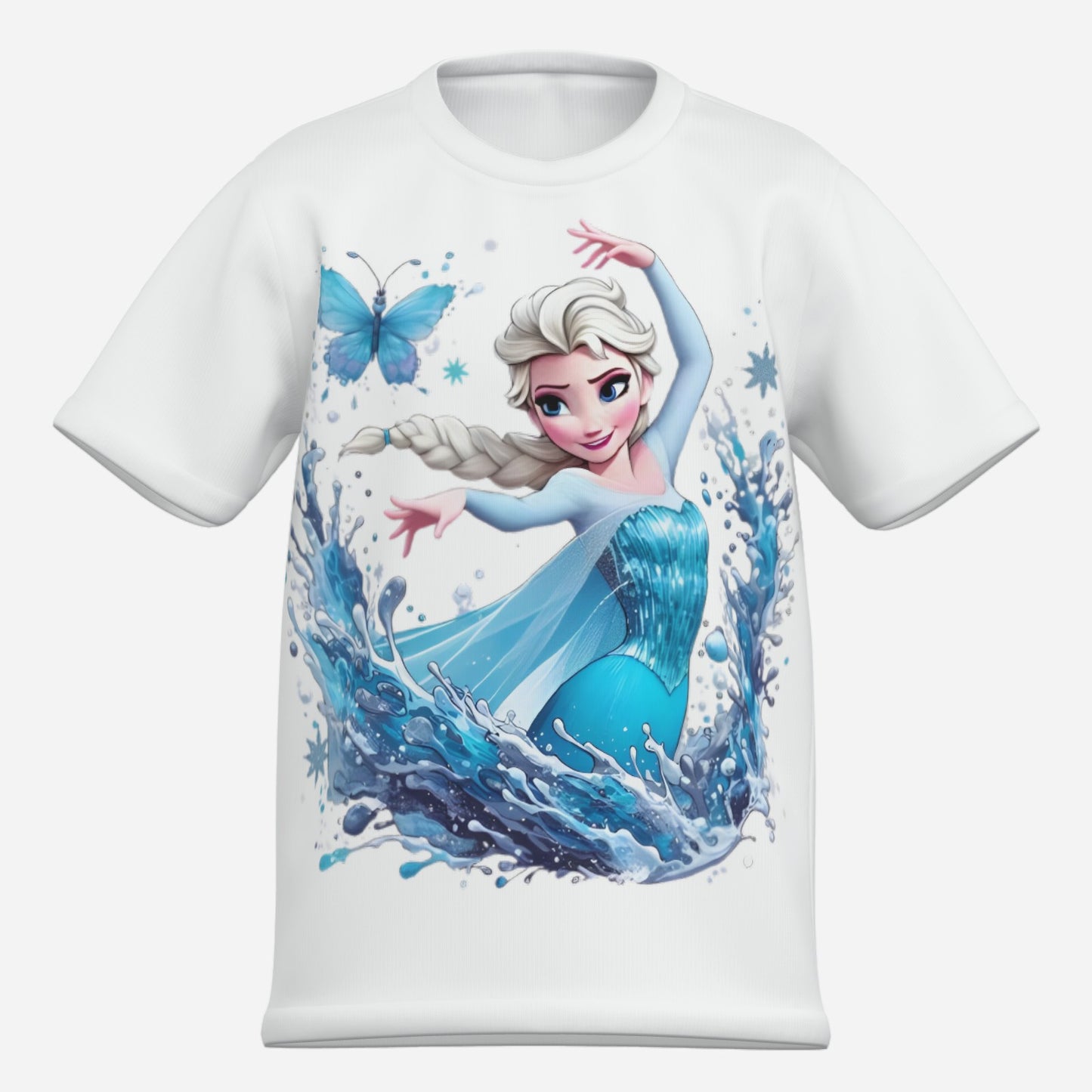 Frozen O Neck T-Shirt-Imitation Cotton 170 GSM