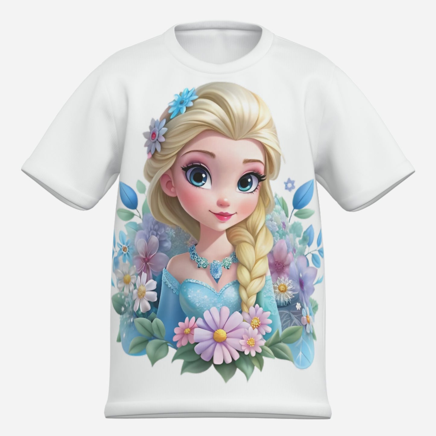 Frozen O Neck T-Shirt-Imitation Cotton 170 GSM