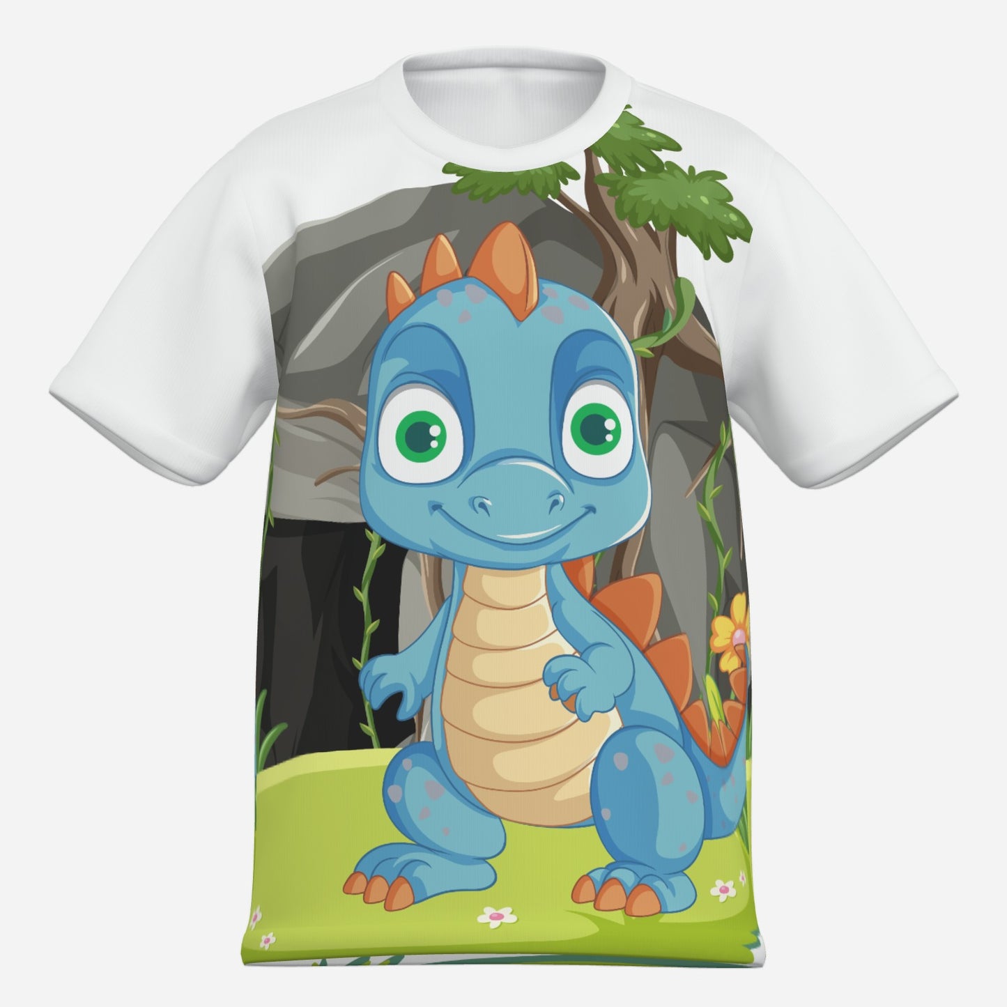 Lustiges Kinder Dino T-Shirt aus Baumwolle Imitat