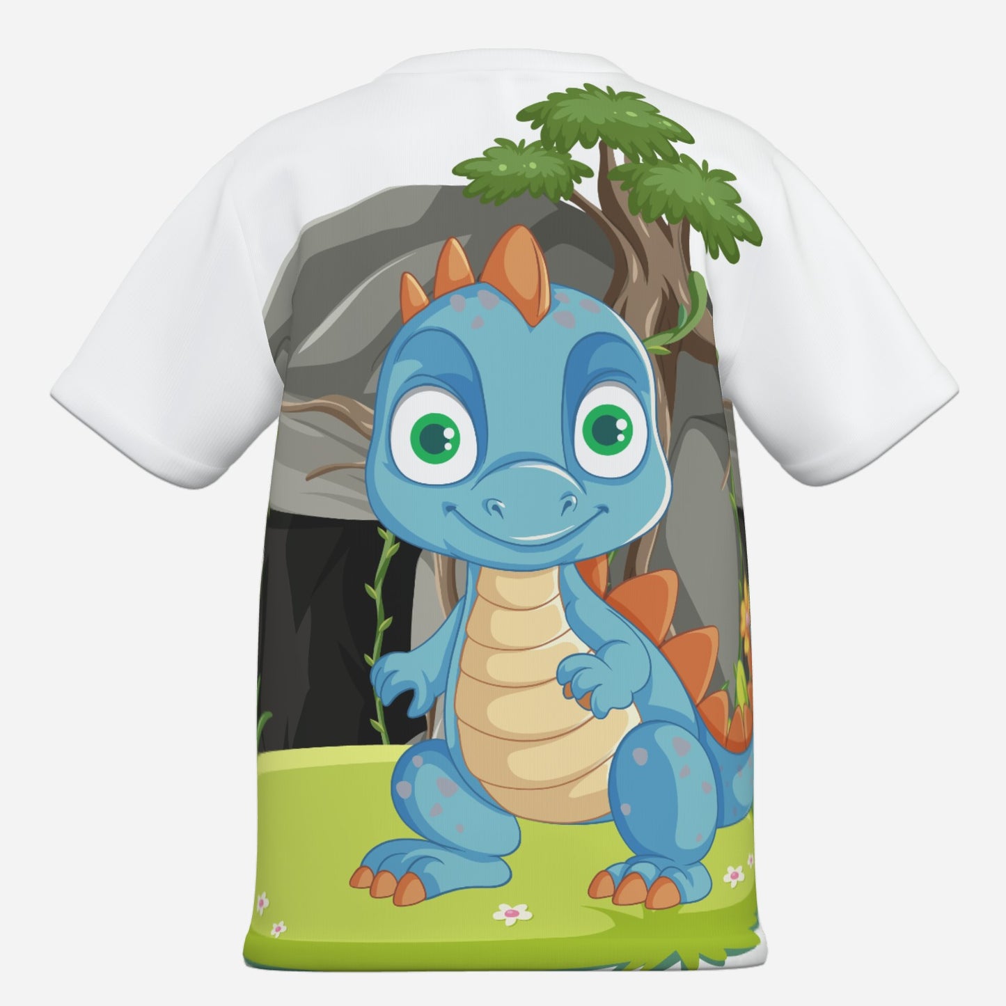 Lustiges Kinder Dino T-Shirt aus Baumwolle Imitat